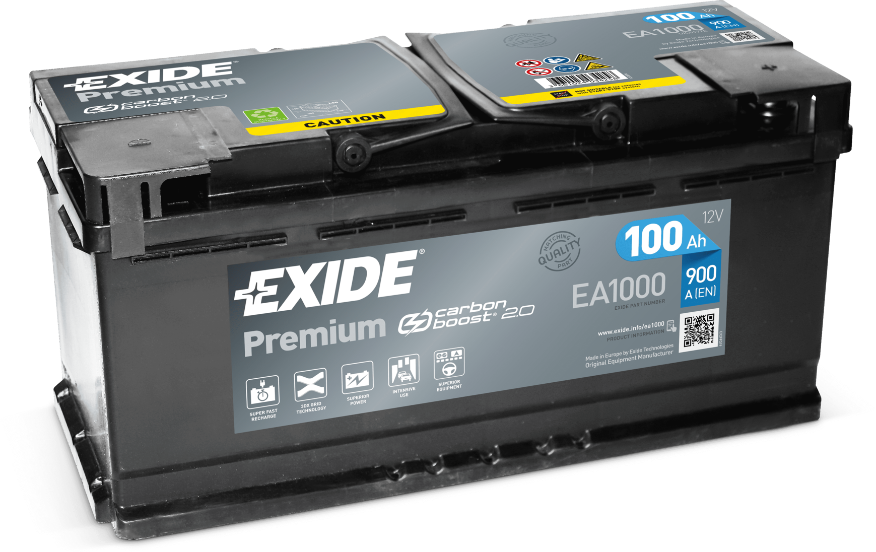 BATTERIA EXIDE 100 AH 900A BASSA BMW-MERCEDES-AUDI