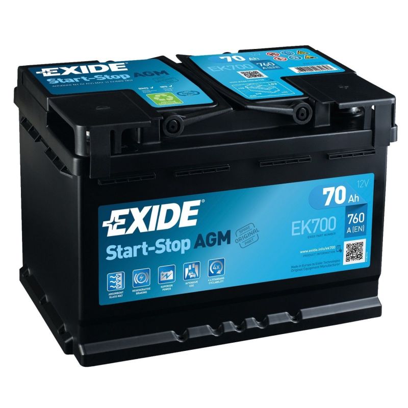 BATTERIA EXIDE AGM 70 AH 760A MINI VW-SEAT-SLK 201