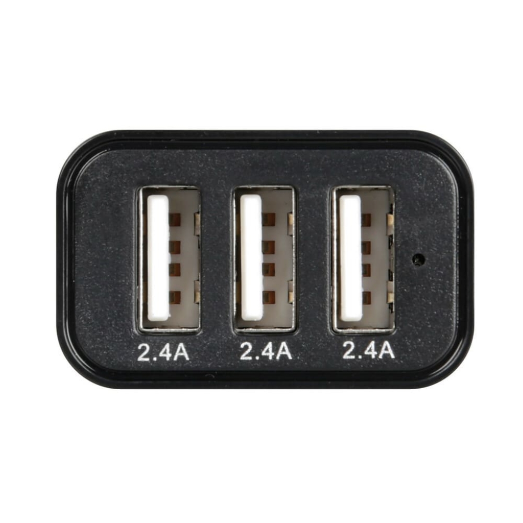 CARICABATTERIA 3 PORTE USB-FAST CHARGE-7200 MA-12/24V